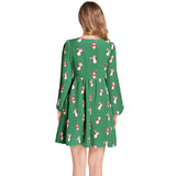 Holiday Happiness Lantern Sleeve Deep V-Neck Short Dress - Objet D'Art