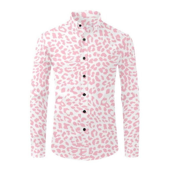 Pink Leopard Casual Dress Shirt - Objet D'Art