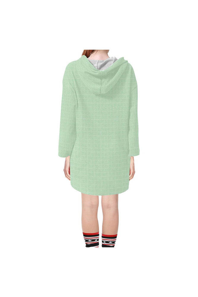 Lime Lattice Step Hem Tunic Hoodie for Women (Model H25) - Objet D'Art