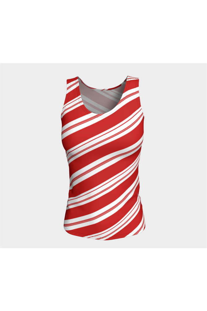 Candy Cane Fitted Tank Top - Objet D'Art