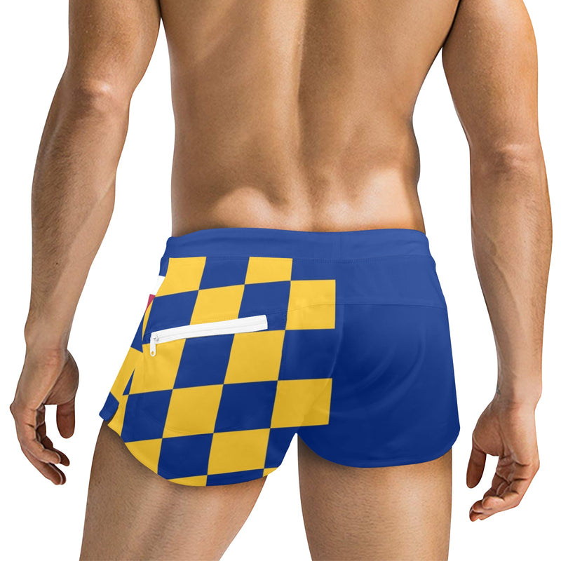 Barbados USA Men's Swim Trunks with Zipper Pocket - Objet D'Art