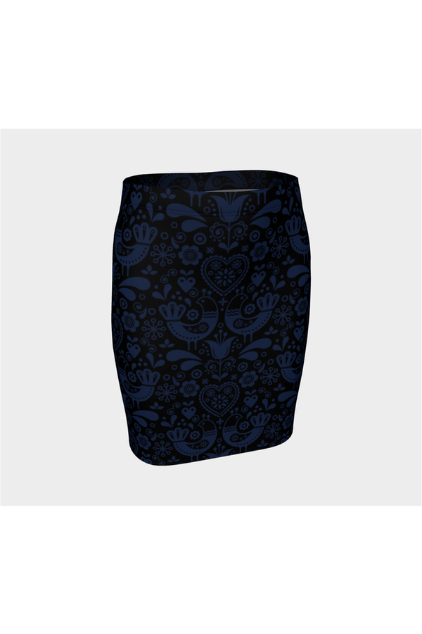 Danish Night Bird Fitted Skirt - Objet D'Art