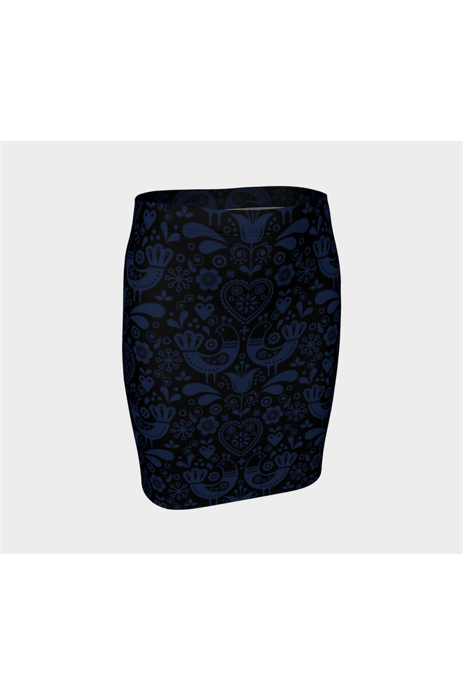 Danish Night Bird Fitted Skirt - Objet D'Art
