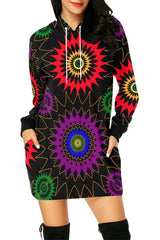 Psychedelic Hoodie Mini Dress - Objet D'Art
