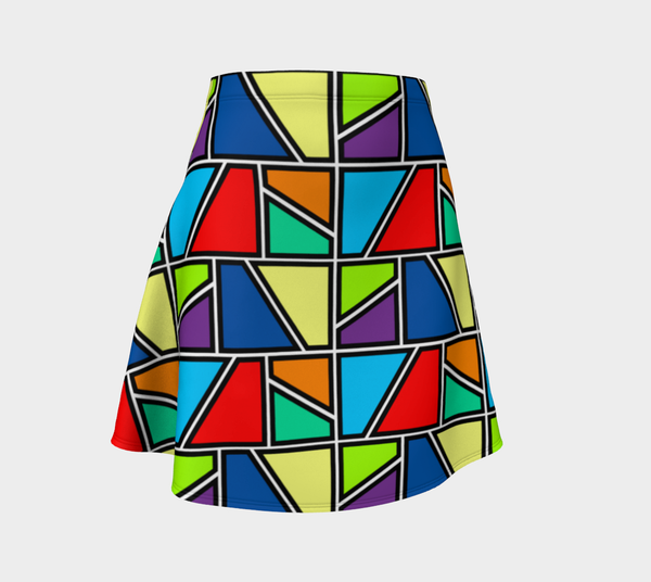 Painted Window Pane Flare Skirt - Objet D'Art