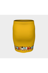 Golden Perch of Birds Fitted Skirt - Objet D'Art