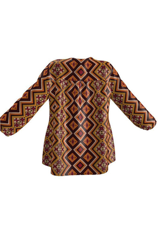 Kente Print Women's Blouse - Objet D'Art