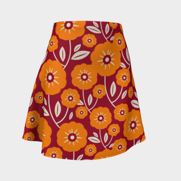 Floral Abstract Flare Skirt - Objet D'Art