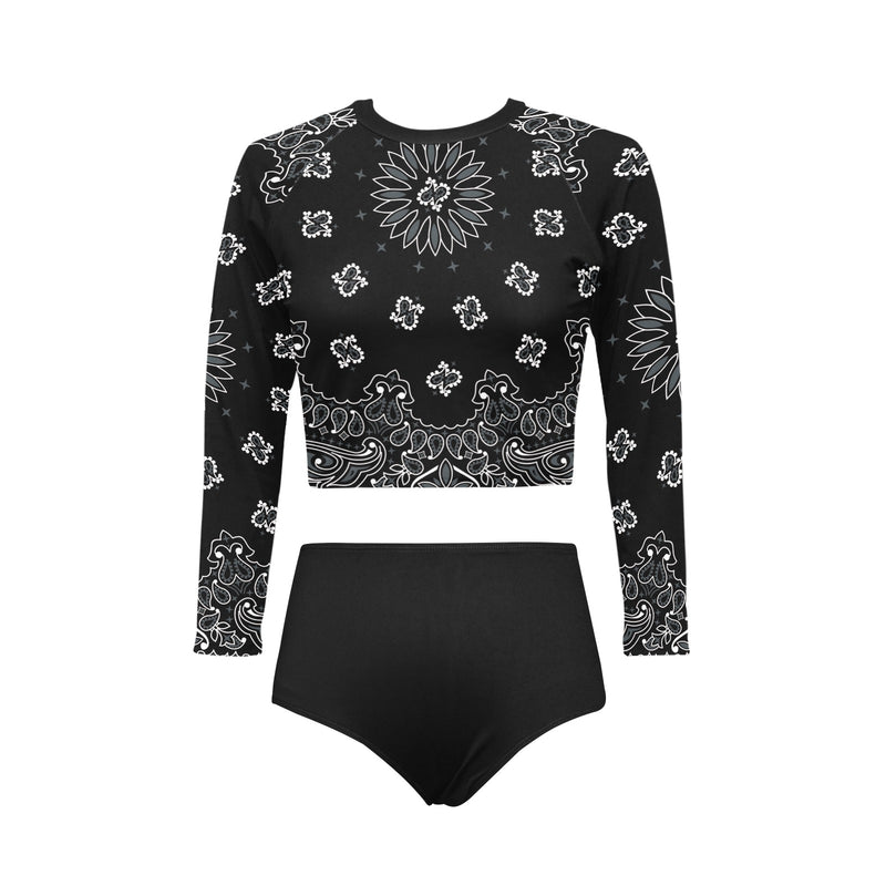 black 2 9k Long Sleeve Bikini Set (Model S27) - Objet D'Art