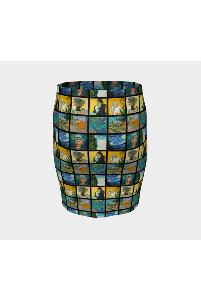 Van Gogh Expo Fitted Skirt - Objet D'Art
