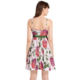 Spaghetti Strap Sleeveless Falred Hem Short Dress - Objet D'Art