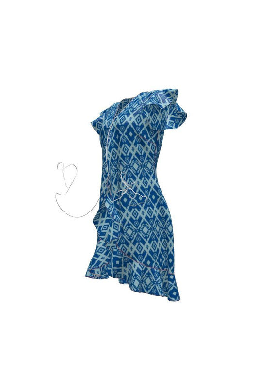 Aztec in Blue Tea Dress - Objet D'Art