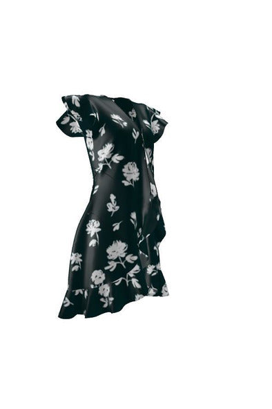 Floral Silhouette on Emerald Tea Dress - Objet D'Art