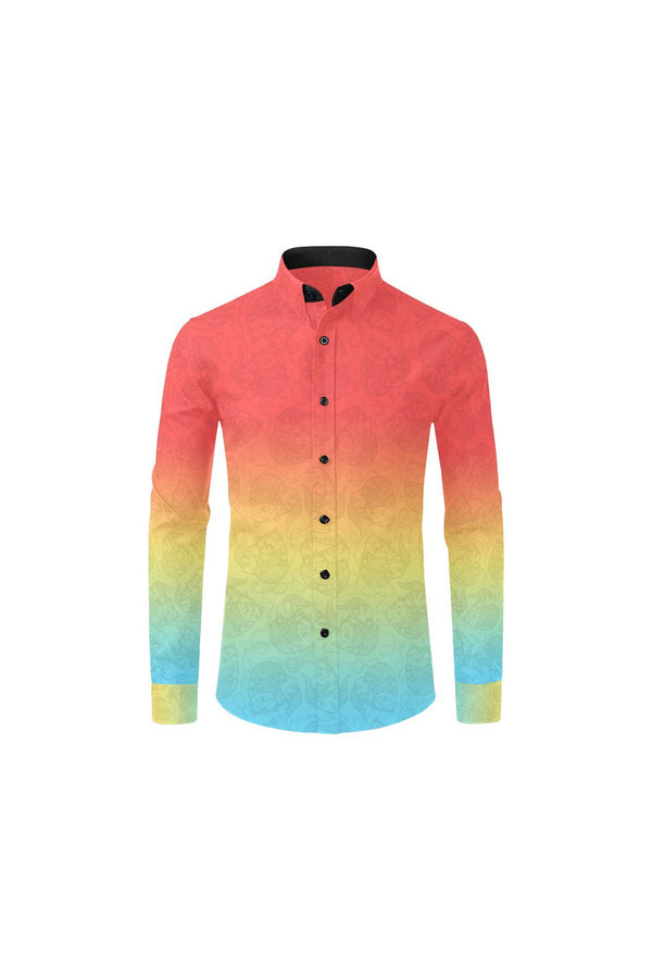 Kitty Kat Ombre Men's All Over Print Casual Dress Shirt (Model T61) - Objet D'Art