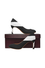 White Stripe Women's High Heels - Objet D'Art