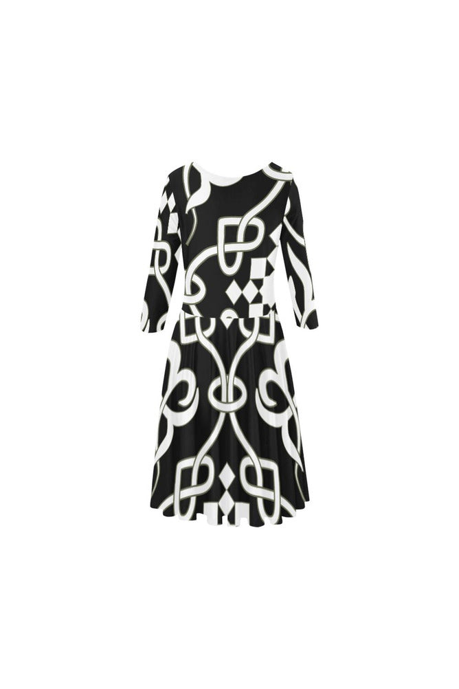 patt 5 Elbow Sleeve Ice Skater Dress (D20) - Objet D'Art