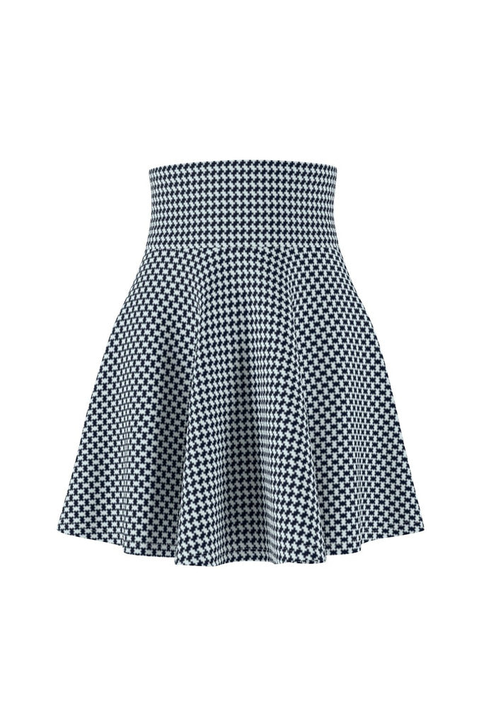 Blue Corduroy Women's Skater Skirt - Objet D'Art