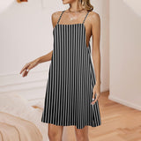 LINE FOR LINE PRINT 5a Drawstring Neck Sleeveless Dress (Model D68) - Objet D'Art