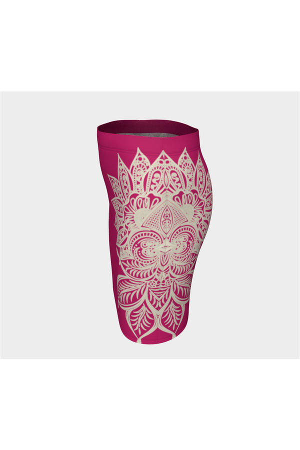 Pink Peacock Mandala Fitted Skirt - Objet D'Art
