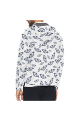 wht butterfly H23 HOOD LR Unisex All Over Print Windbreaker (Model H23) - Objet D'Art
