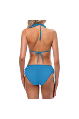 Coral Blue Custom Bikini Swimsuit (Model S01) - Objet D'Art