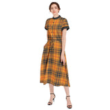 Drawstring Waist A-line Flared Midi Dress - Objet D'Art