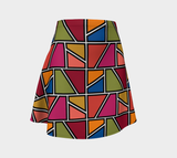 Painted Window Pane Flare Skirt - Objet D'Art