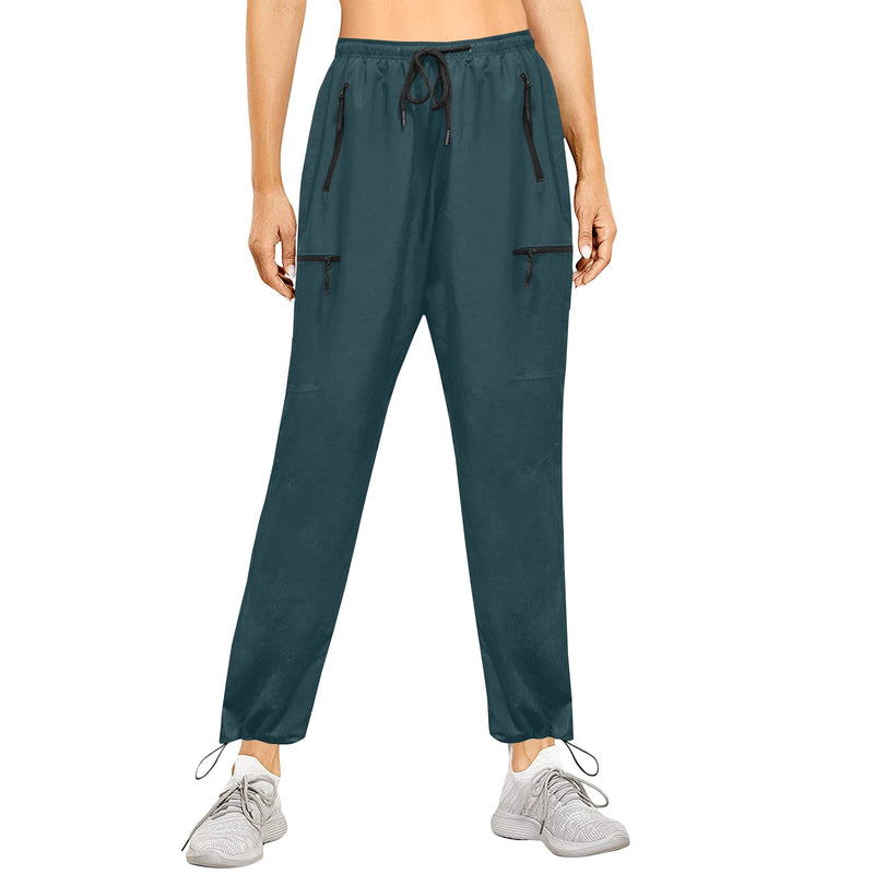 forest solid print 2 Women's Quick Dry Cargo Sweatpants (Model L65) - Objet D'Art