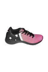 Pink & Black Stars Women’s Running Shoes (Model 020) - Objet D'Art