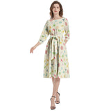 Boat Neck Belted Flared Dress - Objet D'Art