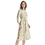 Boat Neck Belted Flared Dress - Objet D'Art