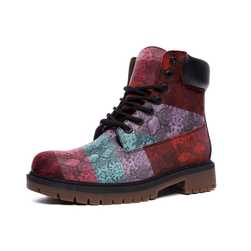 Multicolored Snakeskin Casual Leather Lightweight boots TB - Objet D'Art