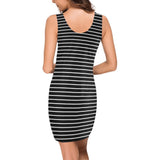 bw striped print 2a Medea Vest Dress (Model D06) - Objet D'Art