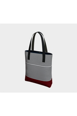 Red Accented Striped Tote Bag - Objet D'Art