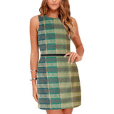 Boldly Striped Greek Key Eos Women's Sleeveless Dress - Objet D'Art