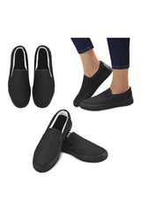 Black Men's Slip-on Canvas Shoes (Model 019) - Objet D'Art