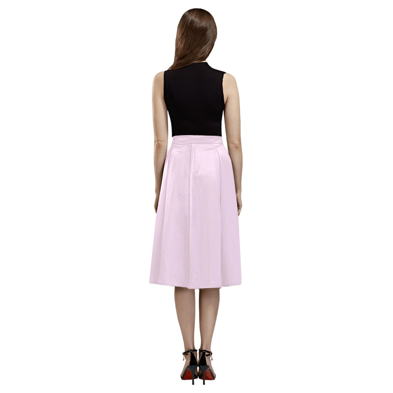 Pink Mnemosyne Women's Crepe Skirt (Model D16) - Objet D'Art