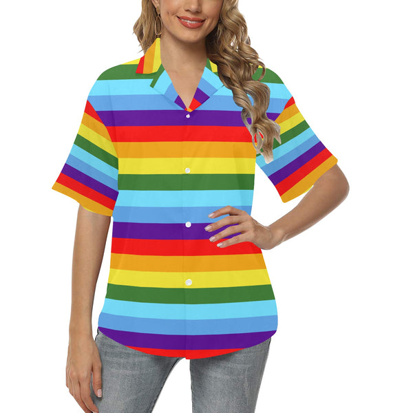 Rainbow Hawaiian Shirt for Women - Objet D'Art