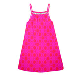 polka dot unique pattern print Drawstring Neck Sleeveless Dress (Model D68) - Objet D'Art
