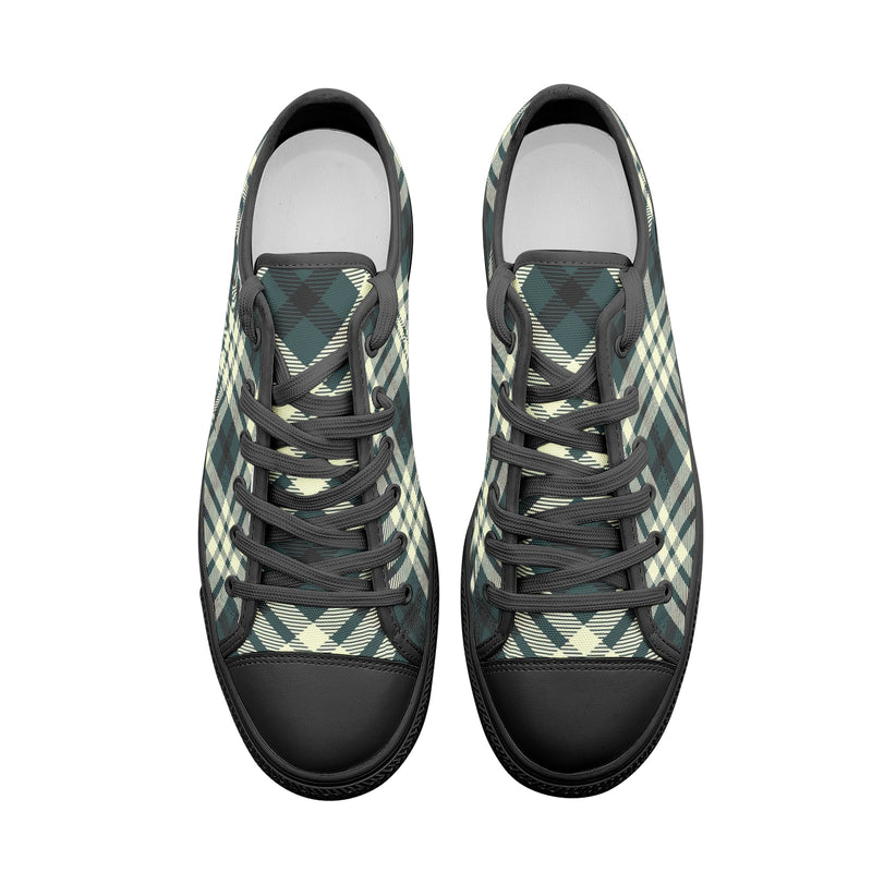 Plaid Unisex Low Top Canvas Shoes - Objet D'Art