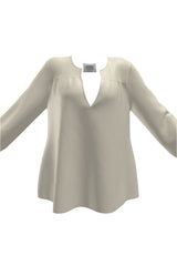 Wheat Colored Women's Blouse - Objet D'Art