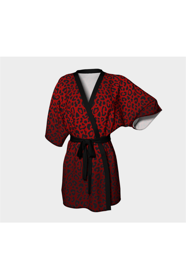 Rosy Leopard Print Kimono Robe - Objet D'Art