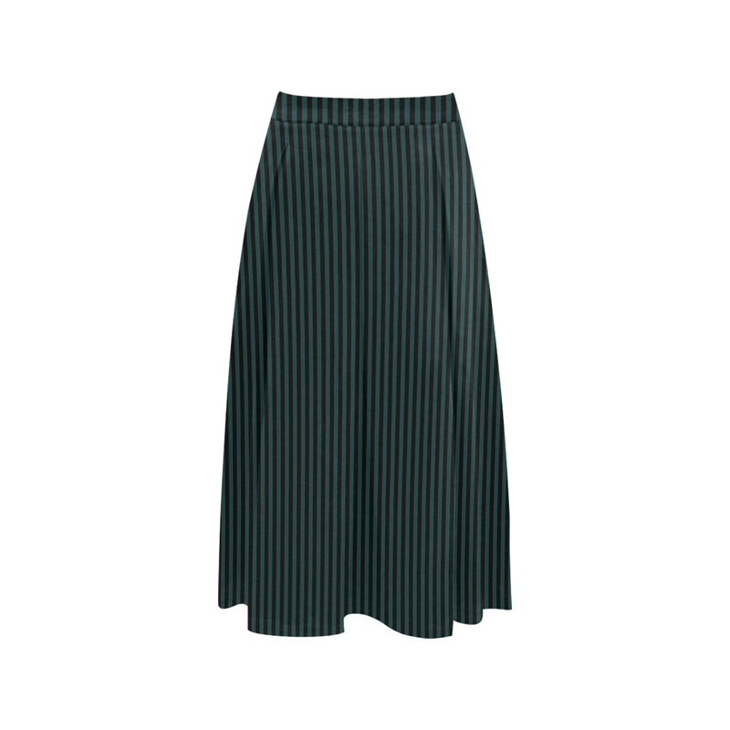 Striped Mnemosyne Women's Crepe Skirt (Model D16) - Objet D'Art