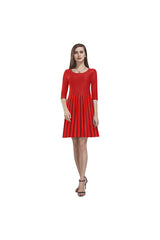 RED D20 -SLEEVE Tethys Half-Sleeve Skater Dress(Model D20) - Objet D'Art