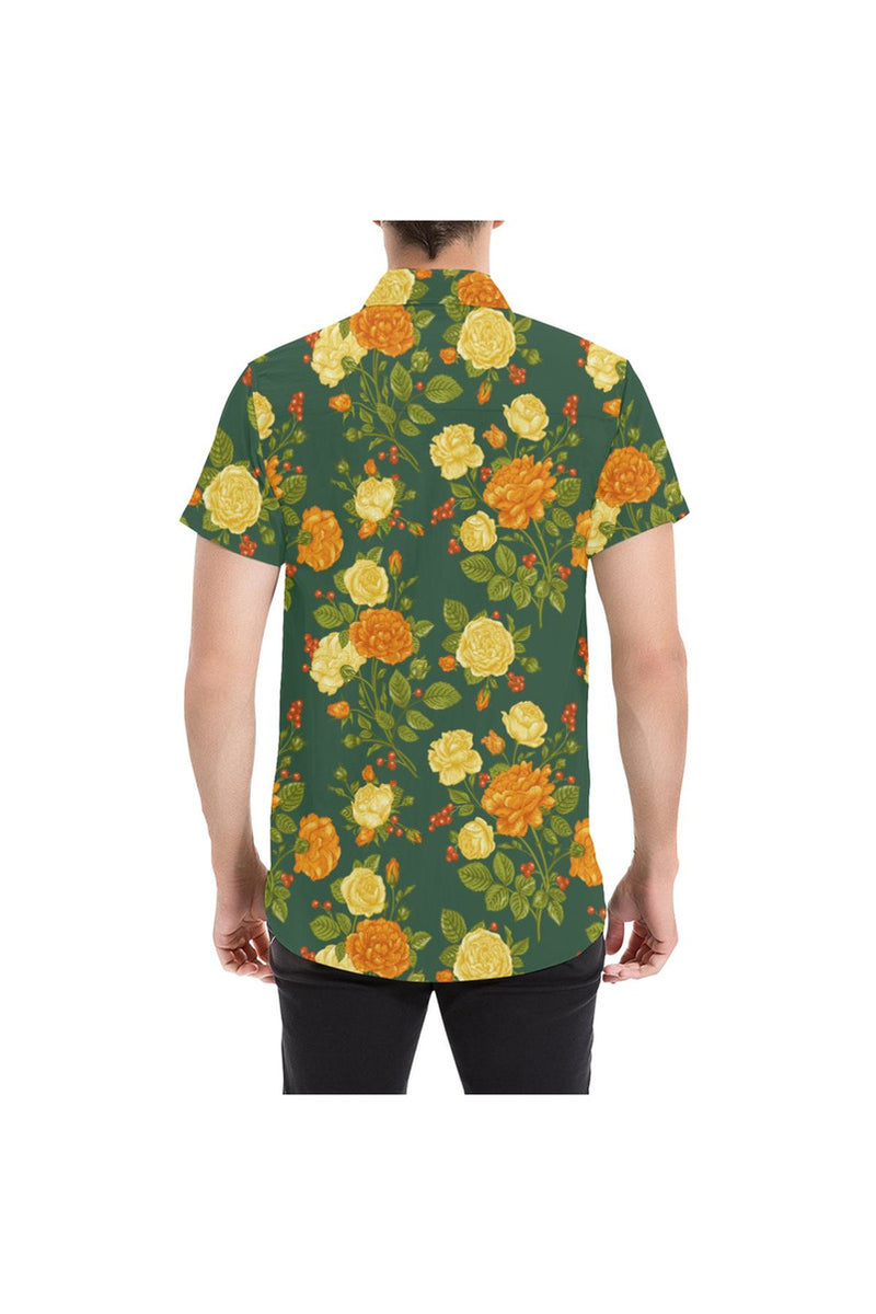 Floral Fellow Men's All Over Print Short Sleeve Shirt (Model T53) - Objet D'Art