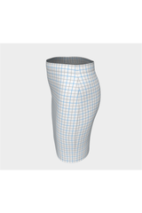 H. M. Kemp Blue/Gray Tattersall Fitted Skirt - Objet D'Art