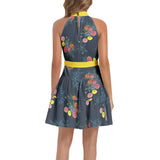M Kemp Dahlia Ruffle Hem Belted Halter Dress - Objet D'Art
