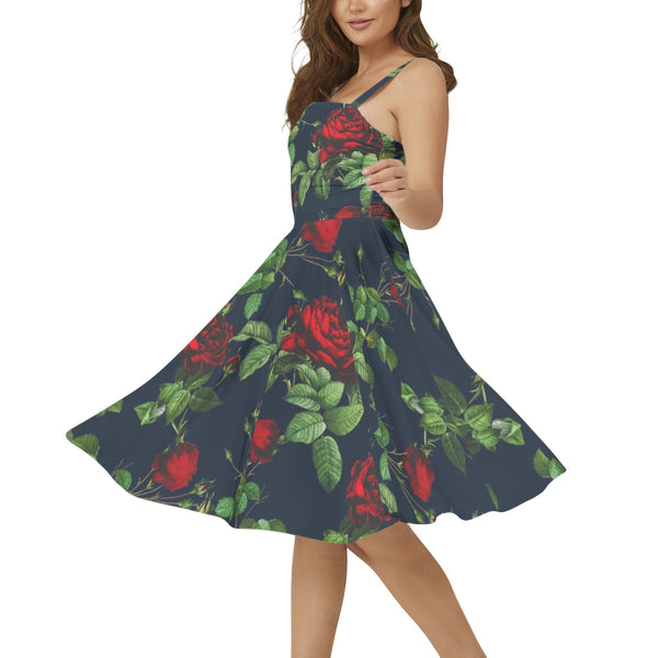 Sleeveless Square Neck Flare Hem Midi Dress - Objet D'Art