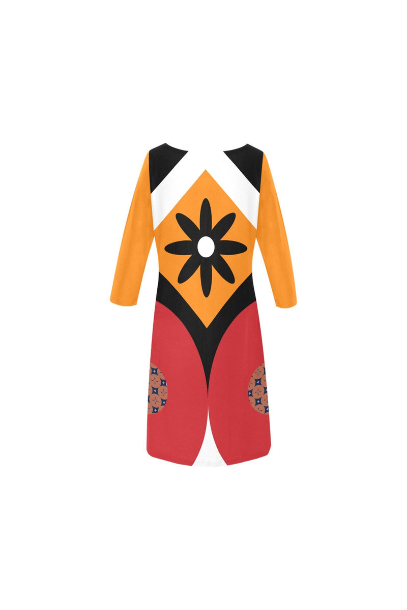 test 4 back dress Rhea Loose Round Neck Dress(Model D22) - Objet D'Art