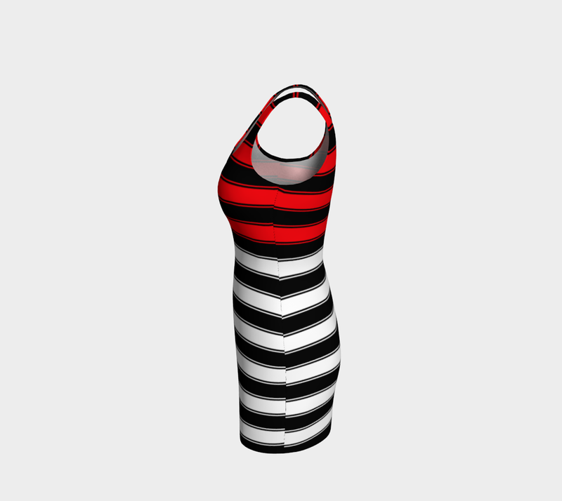 Vintage Striped Bodycon Dress - Objet D'Art